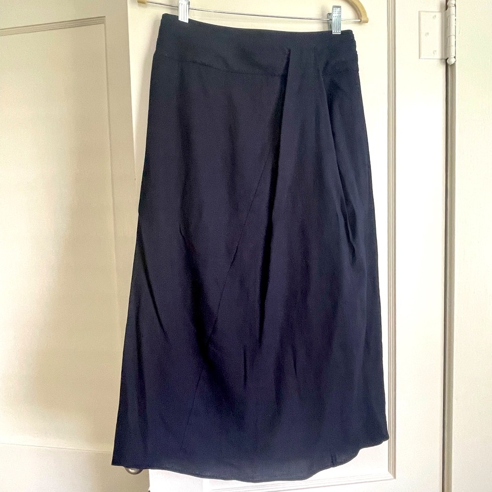 Vince A-line navy cotton skirt